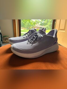 Light Purple Knit Lace-Up Women's Sneakers